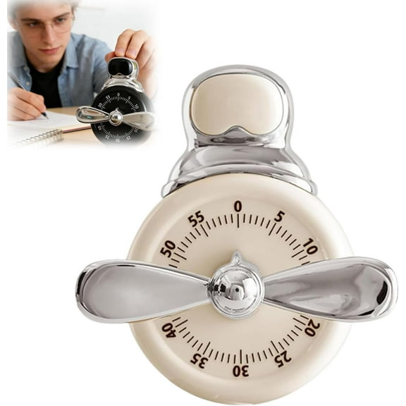 Mechanical Loud Sound Pilot, Magnetic & Battery Free with Extra Loud Alarm, Manual Wind Up Timer, for Classroom Adults Teachers Oven Fridge Cooking Baking Home