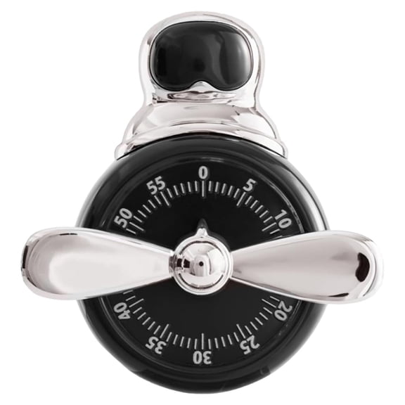 Mechanical Loud Sound Pilot - & Battery Free with Extra Loud Alarm, Manual Wind Up Timer, for Cooking Baking Home Office Classroom Oven Fridge (Black)