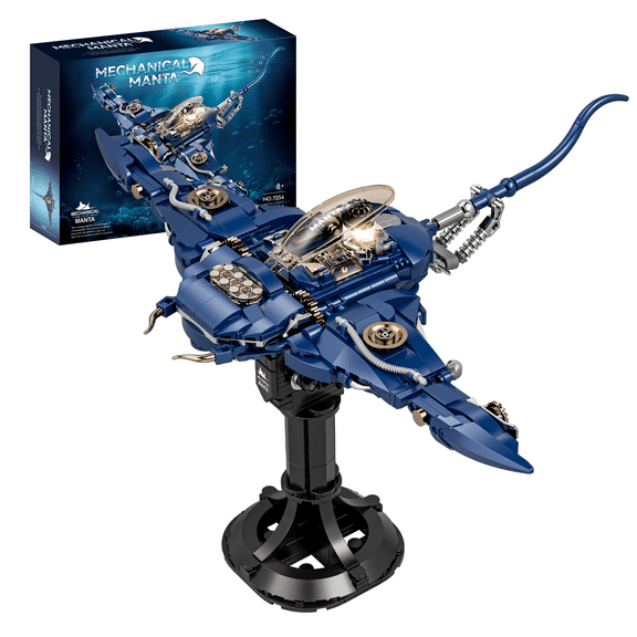 Mechanical Manta Building Block Set, DIY Assembly Model for Adults & Teens 14+, Ideas Gift for Birthday & Christmas & Halloween