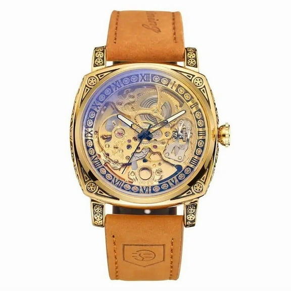 Mechanical Masterpiece Watch - Waterproof, Genuine Leather, Vintage Carved, Tourbillon Hollow, Automatic Mechanical Movement