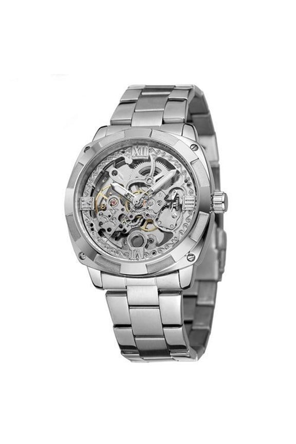 Mechanical Men's Watch Stainless Steel Automatic Skeleton Watch Waterproof Watches for Men Father
