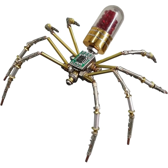 Mechanical Metal DIY 3D Spider Model Steampunk Puzzle for Adults, Retro Spider Puzzle Gift Industrial Art Sculpture Craft for Home Office Decoration
