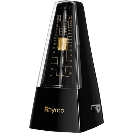 Mechanical Metronome for Guitar, Piano & Violin, 40-208 BPM with 4 Beat Modes (2/4, 3/4, 4/4, 6/8), Classic Wind-Up Design, Loud Clear Tempo for Beginners, Musical Instrument Accessories, Black