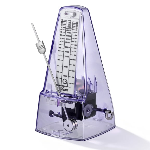 Uxcell Mechanical Metronome, Metronome for Piano, Guitar, & Other Instruments, Loud Sound and High Precision Track Beat for Beginners,Transparent Purple