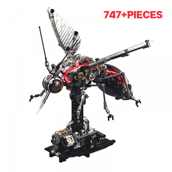 Mechanical Mosquito Building Set for Adults, Animal Building Block Insect Model with Lights & Moving Wing, Robot Collectible Toy Kit for Creative Display & Gifts