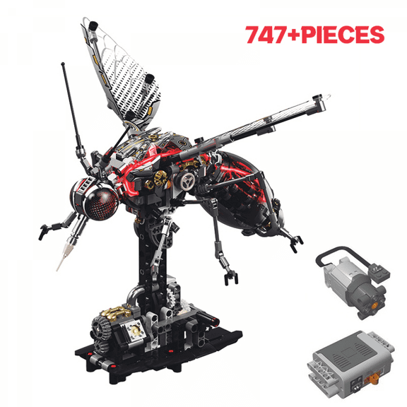 Mechanical Mosquito Building Set for Adults, Animal Building Block Insect Model with Lights & Moving Wing, Robot Collectible Toy Kit for Creative Display & Gifts