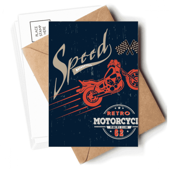 Mechanical Motorcycle Pattern Outline Postcards Envelopes Blank Note Cards Mailing