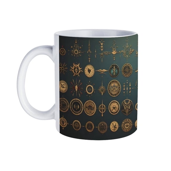 Mechanical Mug, Greek Letters Mug, Funny Coffee Mug,A cup for oneself, a happy cup for children, the best gift for colleagues, parents, and grandparents, 110z men and women