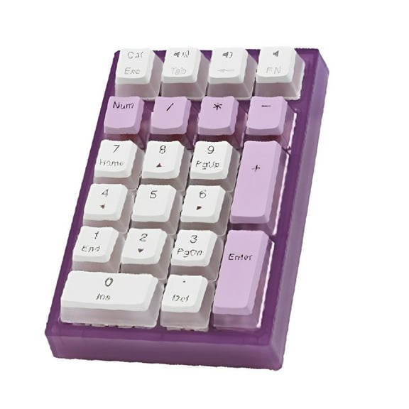 Mechanical Numeric Keypad Hot Swap Corded Gaming Keypad Portable Keypad LED Backlit 21 Numpad for Laptop Desktop