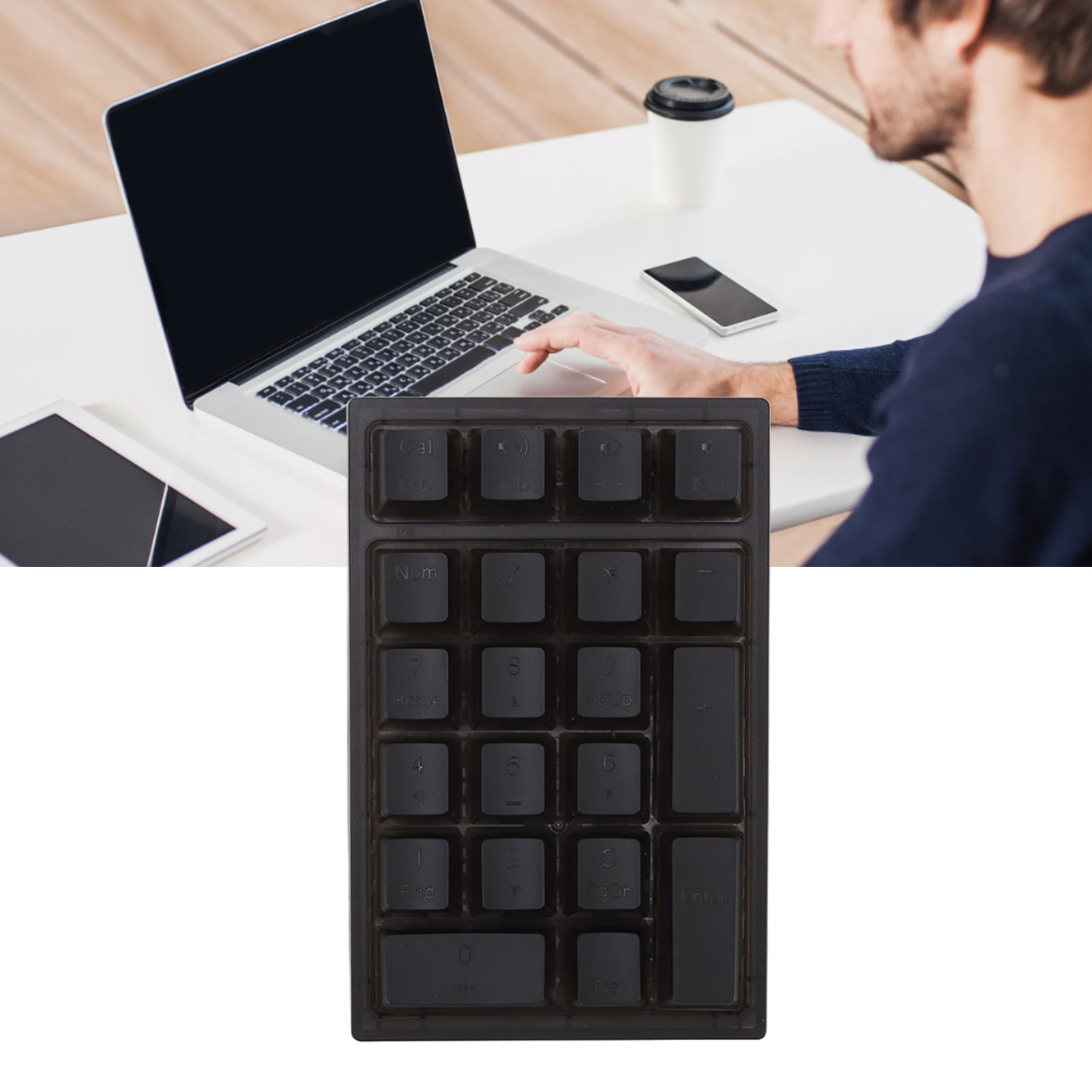Mechanical Numeric Keypad, Wired 21 Keys Mini Numpad Portable Keypad