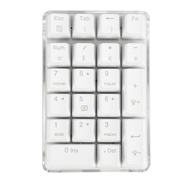 Mechanical Numeric Keypad Wired Gaming Keypad White Backlit 21 Keys