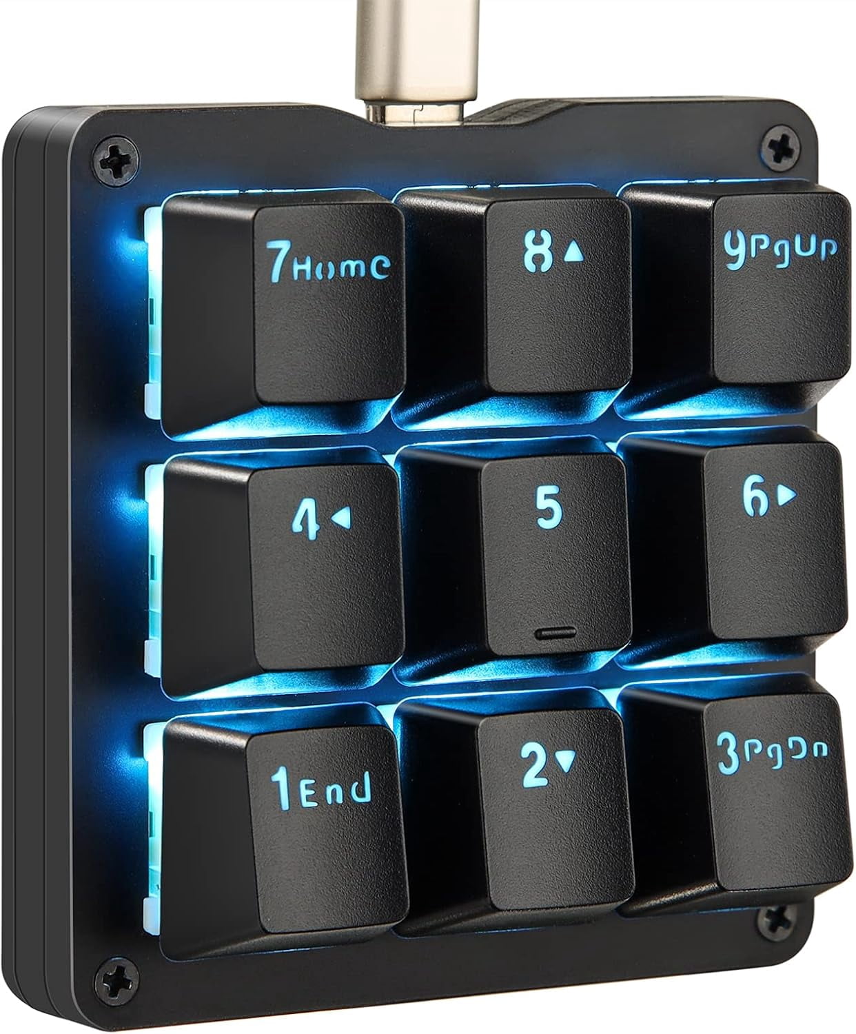 Mechanical Numpad Macro Keyboard, 9-Key Numeric Keypad LED Backlit Gaming Keyboard, Fully Programmable Number Pad Keyboard, Computer High Ground Mechanical Macro Number Keypad