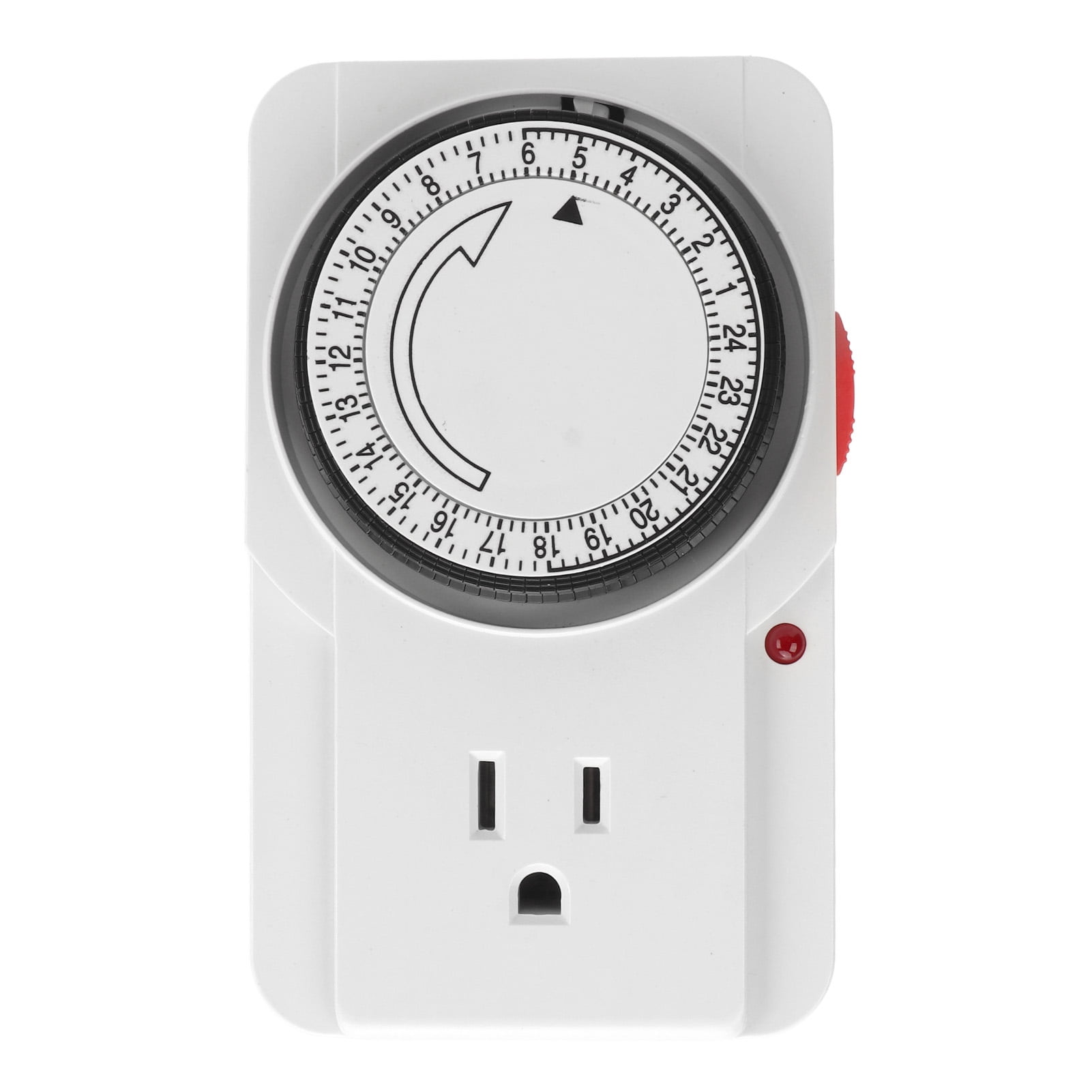 Mechanical Outlet Timer 24 Hours Cycle 3 Prong 2 Modes Light Indicator ...