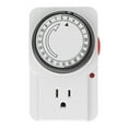 Mechanical Outlet Timer 24 Hours Cycle 3 Prong 2 Modes Light Indicator