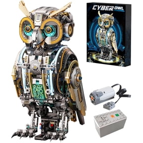 Mechanical Owl Building Blocks Hand-Crank or Electric Powered Moving Snake Engineering Construction Set for Kids and Adults Detailed Mechanical Model with Gears and Lights