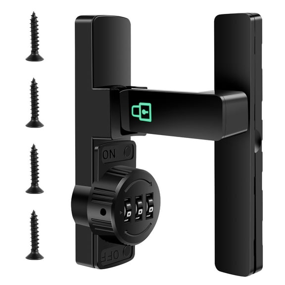 Mechanical Password Door Lock Luminous Barn Door Lock 3-Digit Password Security Slide Latch Lock Multipurpose Security Door Latch Hardware Zinc Alloy Keyless Door Lock for Bedroom Bathroom Garage