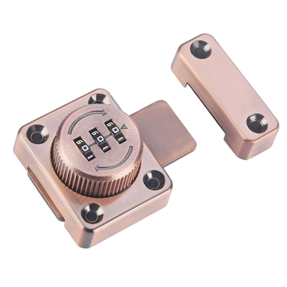 Mechanical Password Rotary Hasp Locks Drawers Lock Hardware Anti Keyless Slide Latch Lock for Shed Closet Bathroom Office Balcony pink