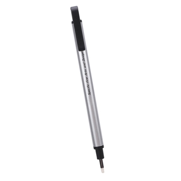 Mechanical Pen Style Eraser 2.3mm (0.09 inches) for Artists Students Office Highlight Precision Drawing Silver