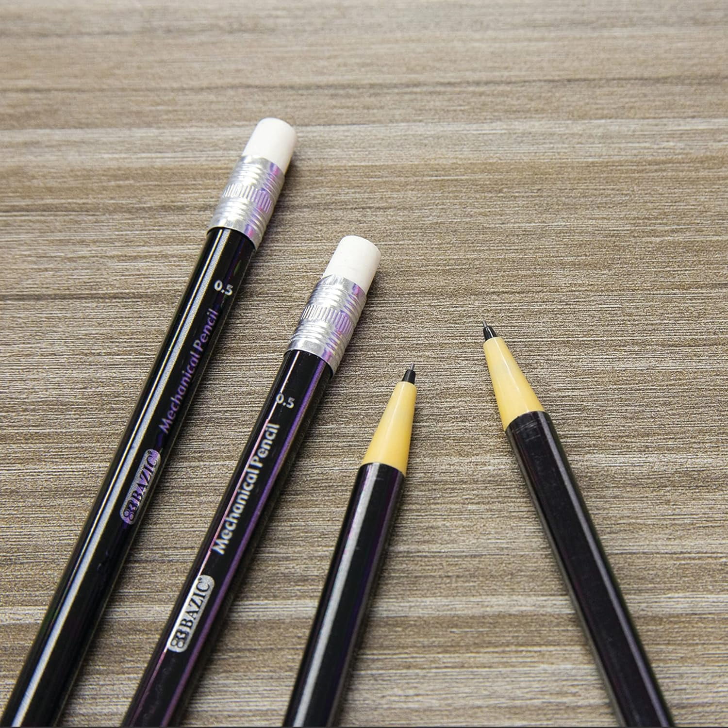 Mechanical Pencil 0.5Mm Noir, Latex Free Eraser, Smooth Writing Pencils