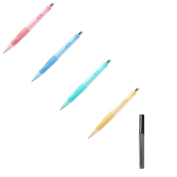 Mechanical Pencil with Built-in Grip Refillable 2.0 mm, Jumbo Fat Pencil for Comfortable Writing, HB #2 Thick Lead, No-Sharpening Design for Continuous Use, 5 Pack