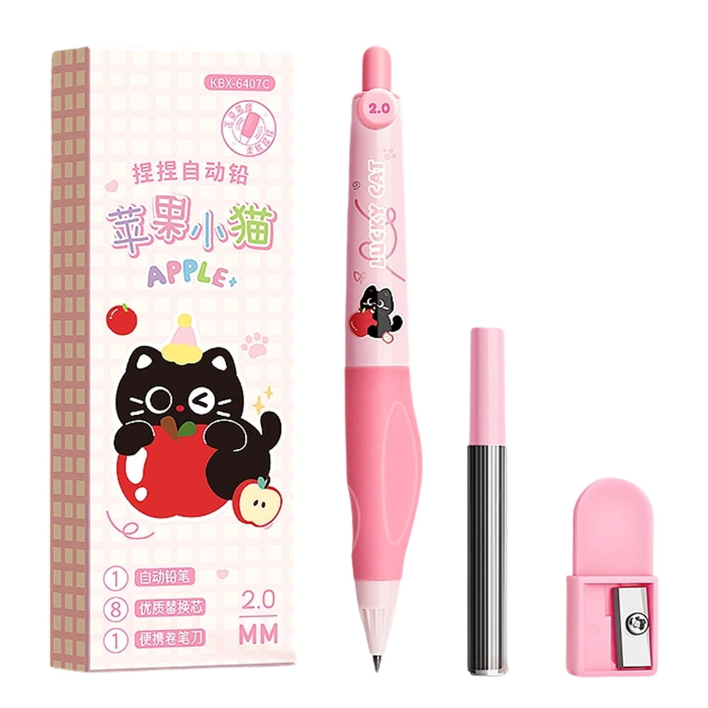 Mechanical Pencil With Ergonomic Grip 2.0mm Automatic Pencil with Sharpener Box of Refills For Writing Sketching