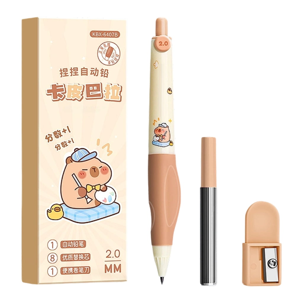 Mechanical Pencil With Ergonomic Grip 2.0mm Automatic Pencil with Sharpener Box of Refills For Writing Sketching