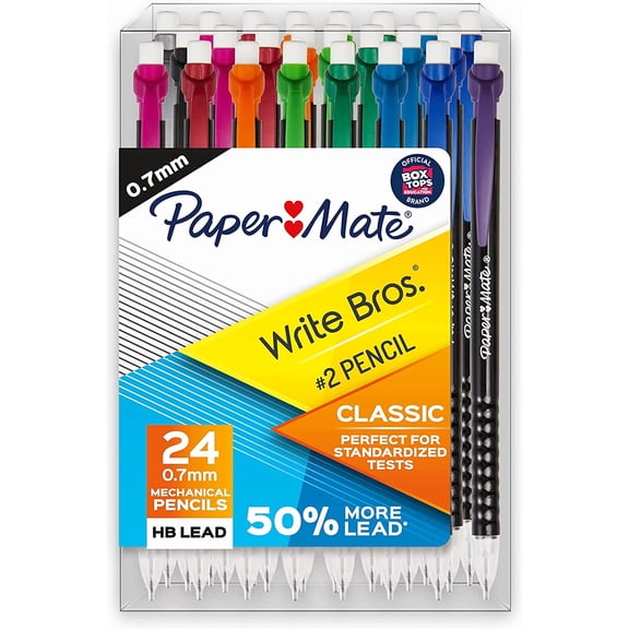 Mechanical Pencils 0.7mm 24-Count No.2 HB Pencils For Writing, Sketching, Drafting & Standardized Tests, Office & Classroom Supplies