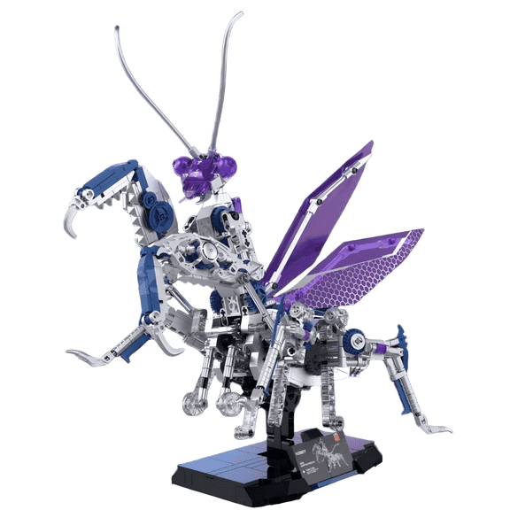Mechanical Praying Mantis Building Blocks, Steampunk Insect Display Model, Creative Birthday Gift, Home Office Table Centerpiece