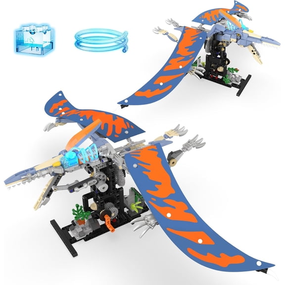 Mechanical Pterosaur Dinosaur Building Set with Lights, Rotatable Components & Display Stand, STEM Building Set,Home Office Decor for Adults, Mechanical Enthusiasts586PCS