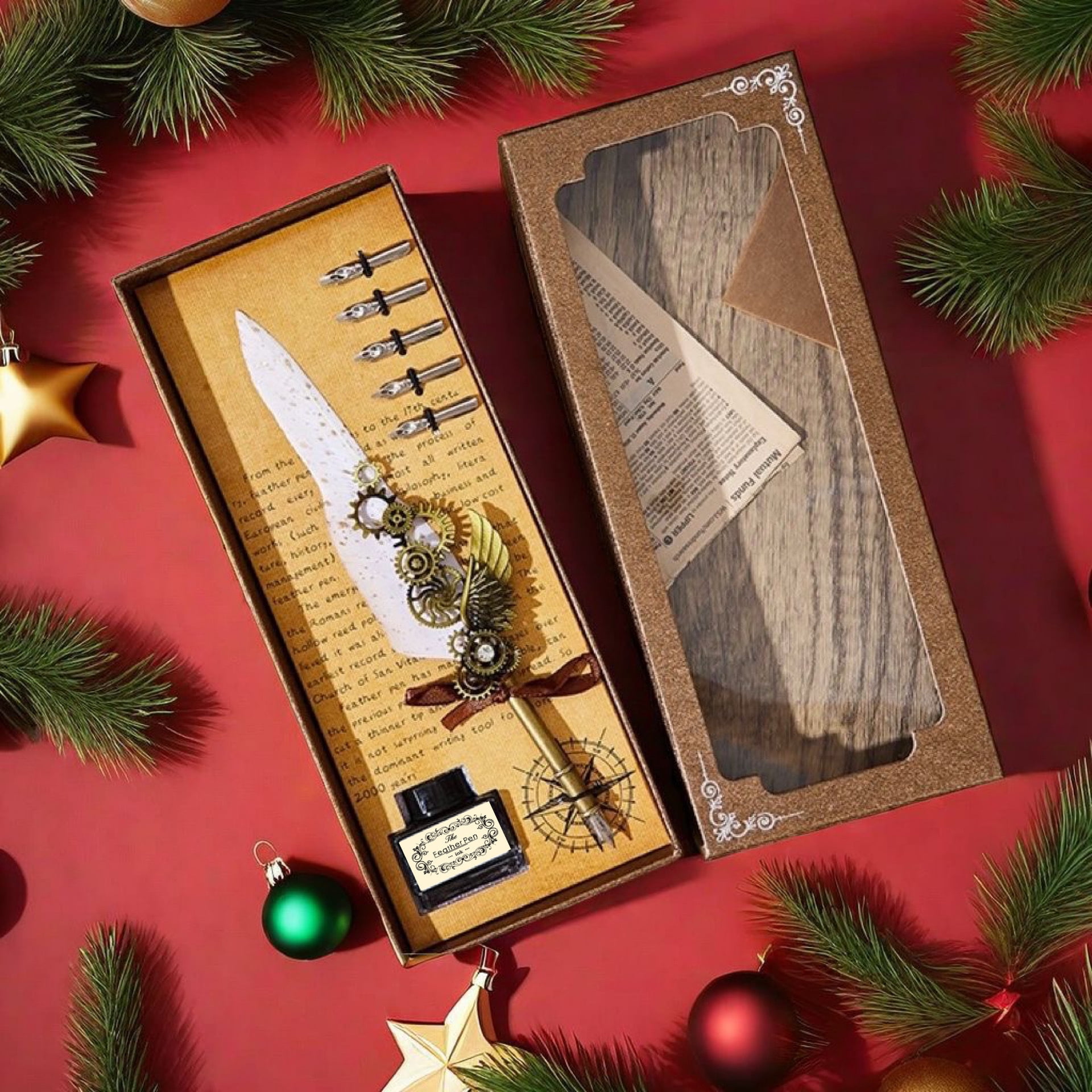 Mechanical Quill Dip Pen, Fountain Pen Stainless Steel Replacement Nib Set Gift