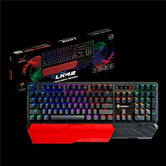 Mechanical RGB Gaming Keyboard, Optical Clicky Switches 100 million durability, Ergonomic Wrist Rest