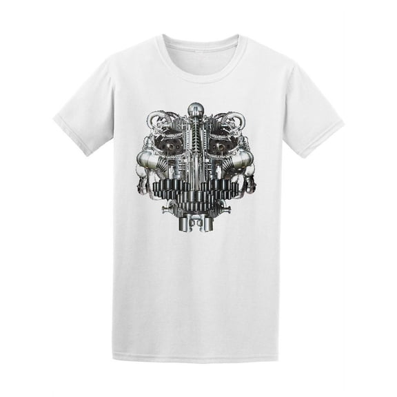 Mechanical Robot's Face T-Shirt Men -Image by Shutterstock, Male Large