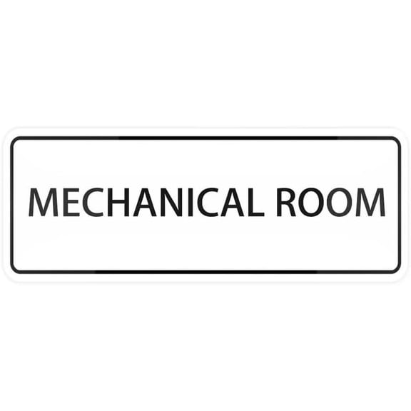 Mechanical Room Sign For House (With Strong Adhesive Tape), 3" X 10" Premium Durable For Home & Office,Acrylic Signs For Front Door/Wall/Window, Clear And Easy To Read