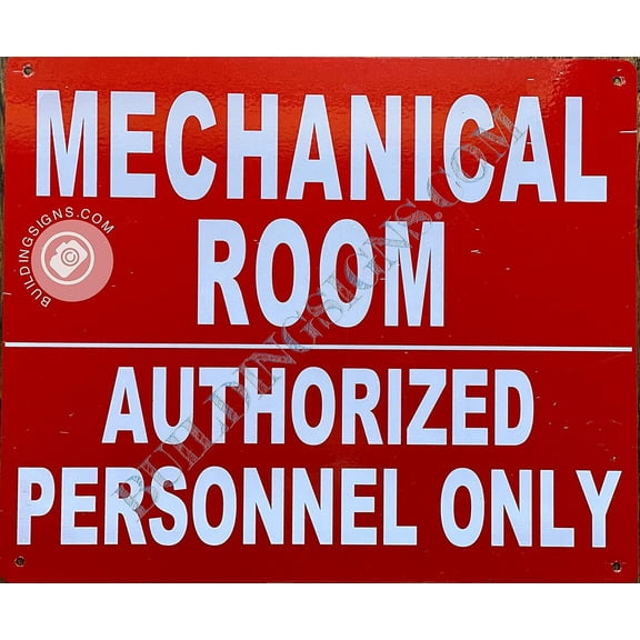Mechanical Room Sign (RED Reflective, Aluminium 10X12,Rust Free) (ref-2201)