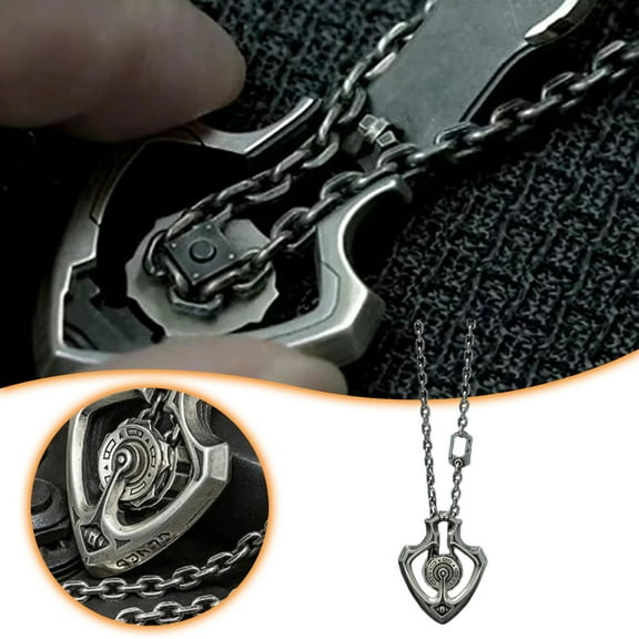 Mechanical Rotating Gear Pendant Necklace Retro Punk Unique Rotatable Design Jewelry for Men Women
