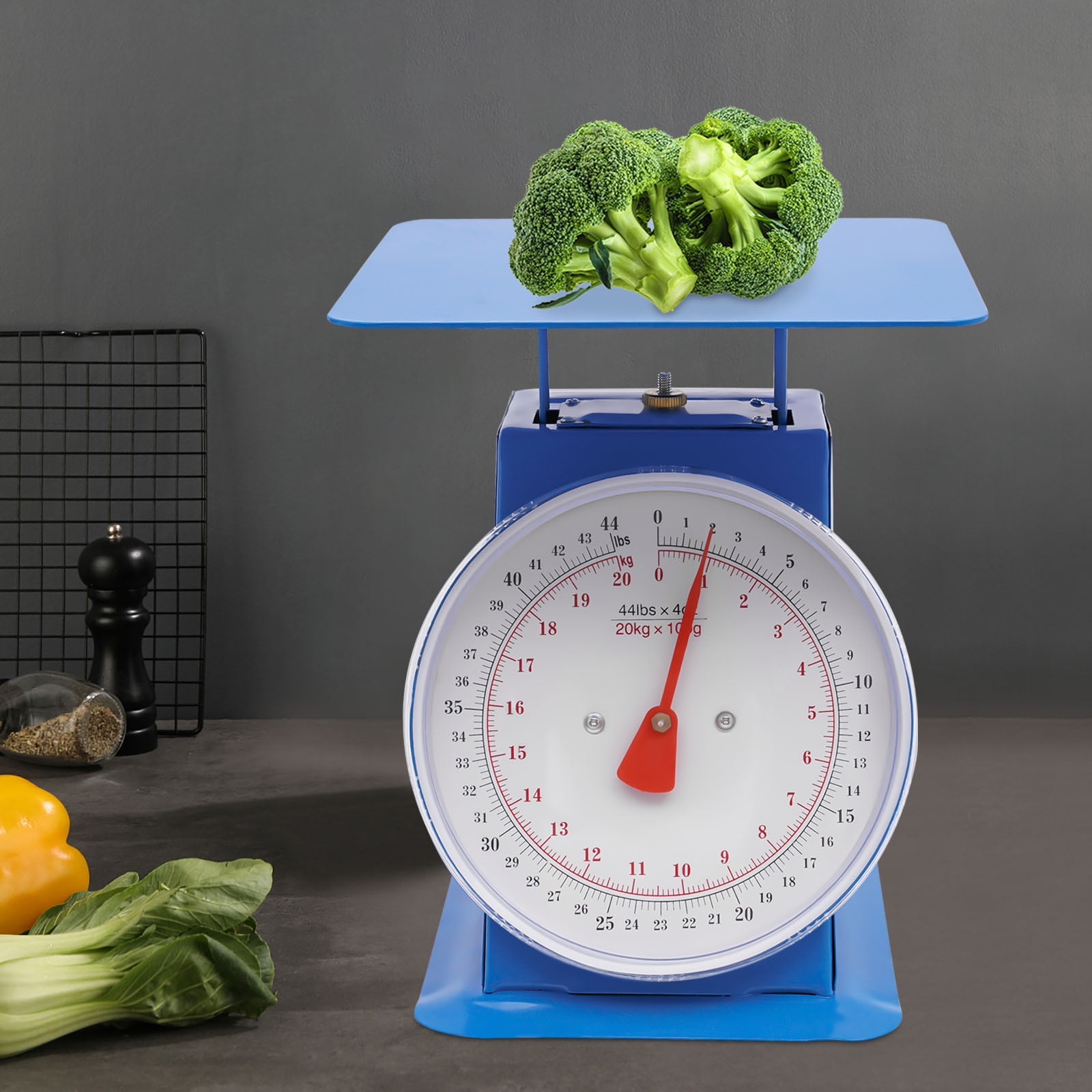 Mechanical Scale with Dual Scales (kg/lb), High Accuracy, Sturdy & Portable - Ideal for Home & Small Business Use - Blue