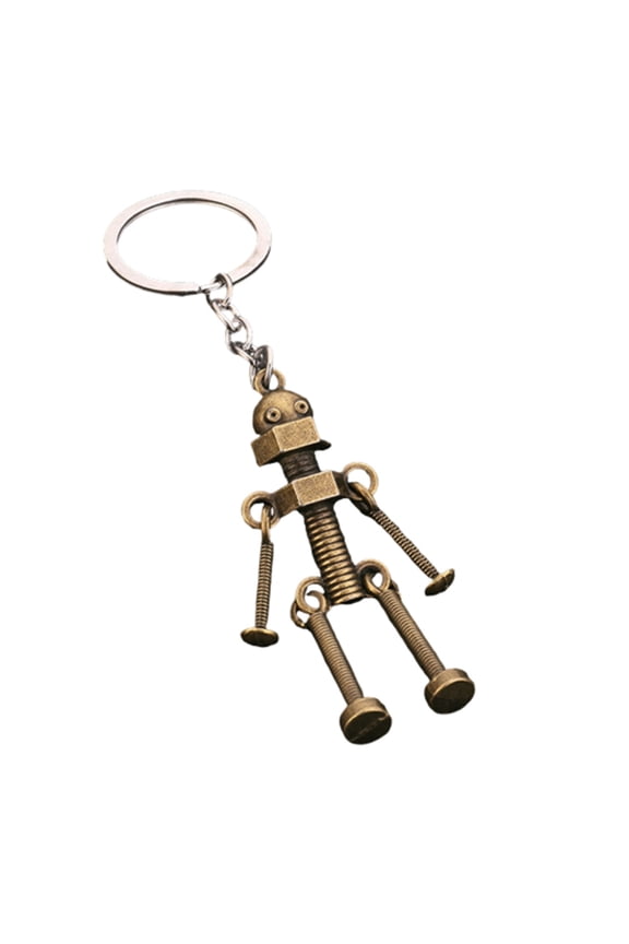 Mechanical Screw Robot Keychain with Movable Joints and Car Key Holder for Men Backpack Accessory