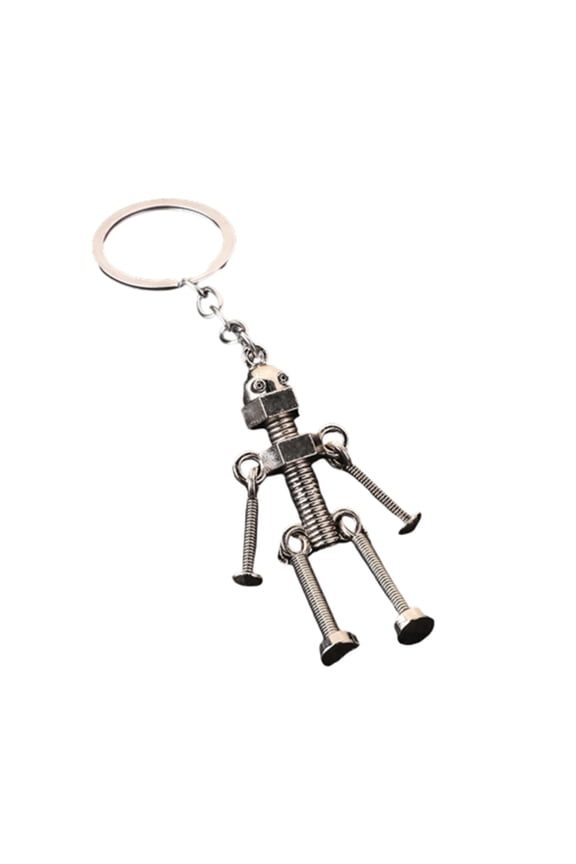 Mechanical Screw Robot Keychain with Movable Joints and Car Key Holder for Men Backpack Bags Wallet Pendant