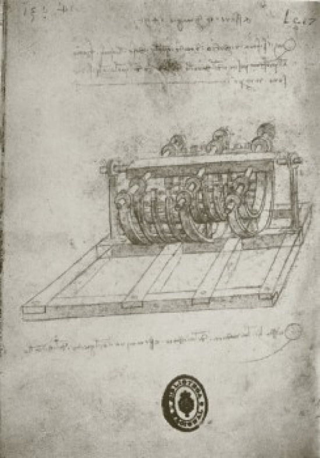 Mechanical Sketches Leonardo da Vinci (1452-1519Italian) Drawing Canvas Art - Leonardo da Vinci (24 x 36)