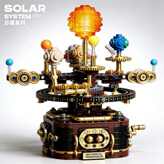 Mechanical Solar System Planetarium Building Block Set - Architectural STEM Educational Toy & Children's Christmas Gift