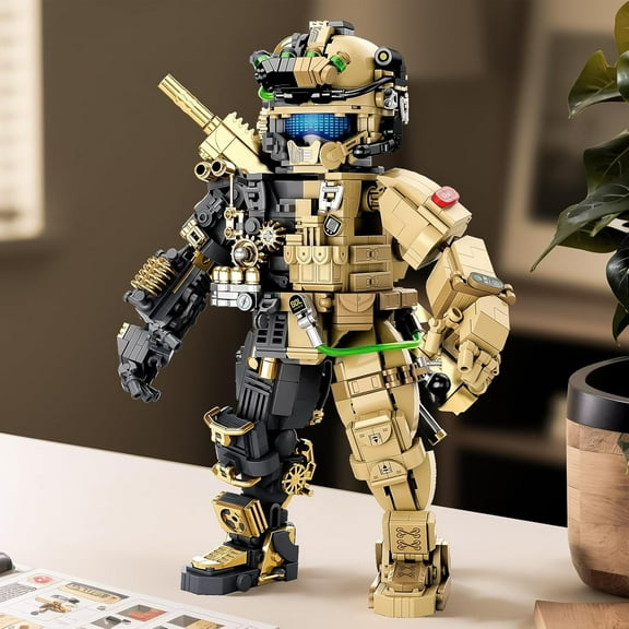 Mechanical Soldier Building Sets for Adult,Transforming Mech Building Blocks Toy,City Army Robot Model Kit,Cool Home Office Decor,Idea Gift for Teen Boys Kids 8-14