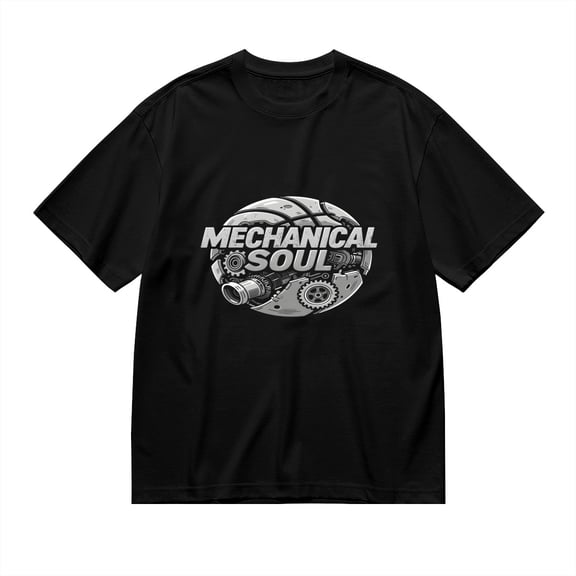 Mechanical Soul, Gear Basketball Print, Vintage T Shirt, Cotton T-Shirt for Men, 23611276,S