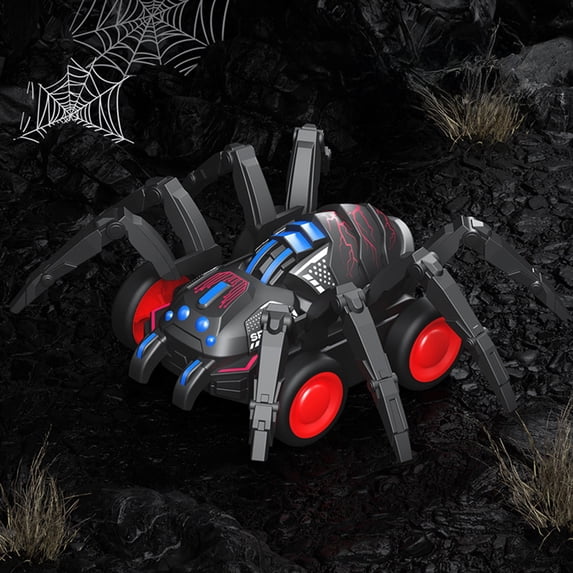 Mechanical Spider Animal Childrens Toy Car, Realistic Design, Inertia-Powered Forward Movement and Climbing Function, Black