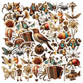 thumbnail image 1 of Mechanical Stickers Animal Stationery Steampunk Stickers Vintage Stickers for Laptops Suitcase Guitar, 1 of 9