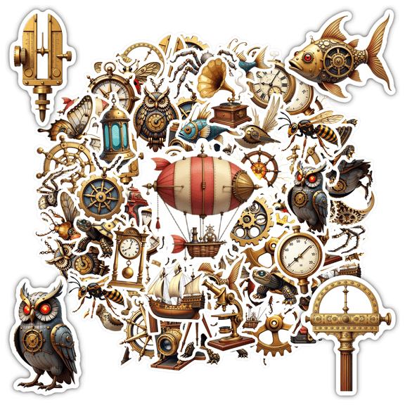 Mechanical Stickers Animal Vintage Stickers Nautical Stickers DIY Stickers for Laptops Suitcase Phone