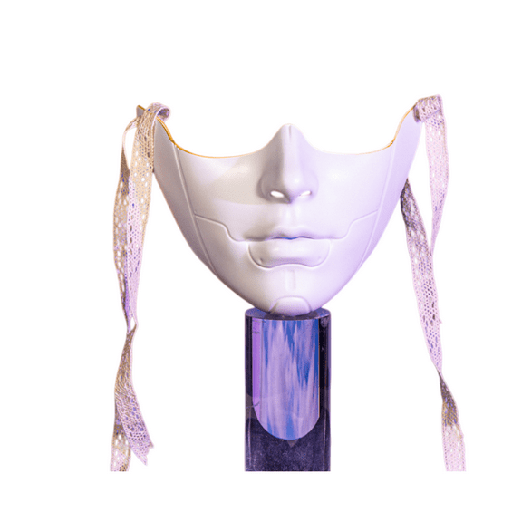 Mechanical-Style Half-Face Cos Mask Prop, Colorful Decorative Cosplay Lower Mask, Collectible Display Piece for Festivals, Parties, Costumes & Room Decor