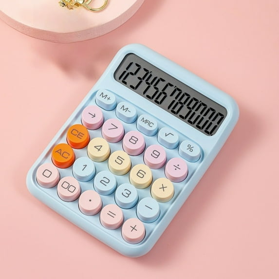 Mechanical Switch Calculator - 12 Digit Large LCD Display, with Big Buttons