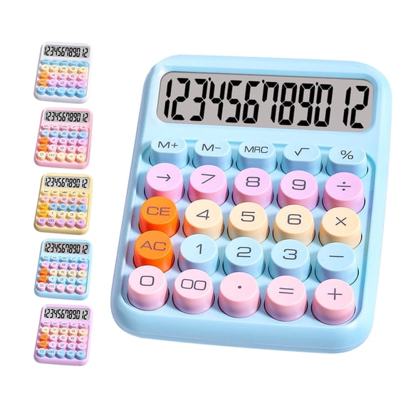Mechanical Switch Calculator, 12 Digits, Large LCD Display, Colorful Calculator Big Buttons