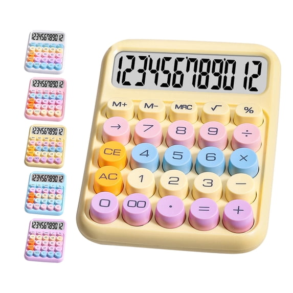 Mechanical Switch Calculator, 12 Digits, Large LCD Display, Colorful Calculator Big Buttons