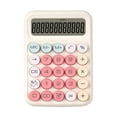 thumbnail image 1 of Mechanical Switch Calculator 4.4x6.2" - 12 Digit Large LCD Display, Colorful with Big Buttons for Home, School, Office (Beige), 1 of 5